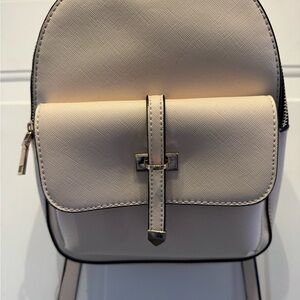 Elegant Cream Backpack with Gold Details